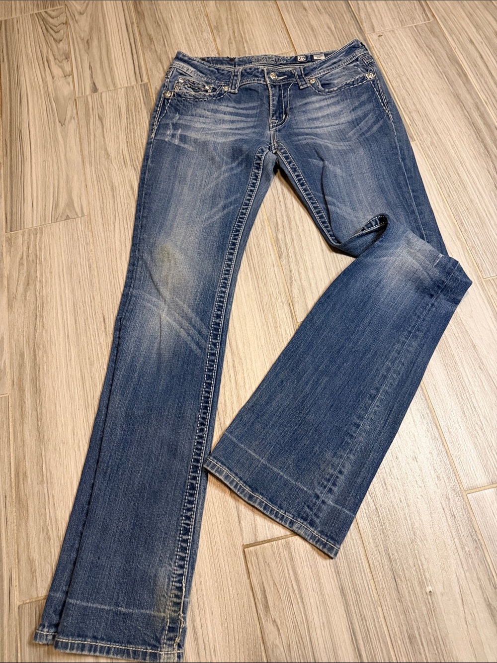 Miss Me Women's Boot Cut Jeans in Medium Blue Denim